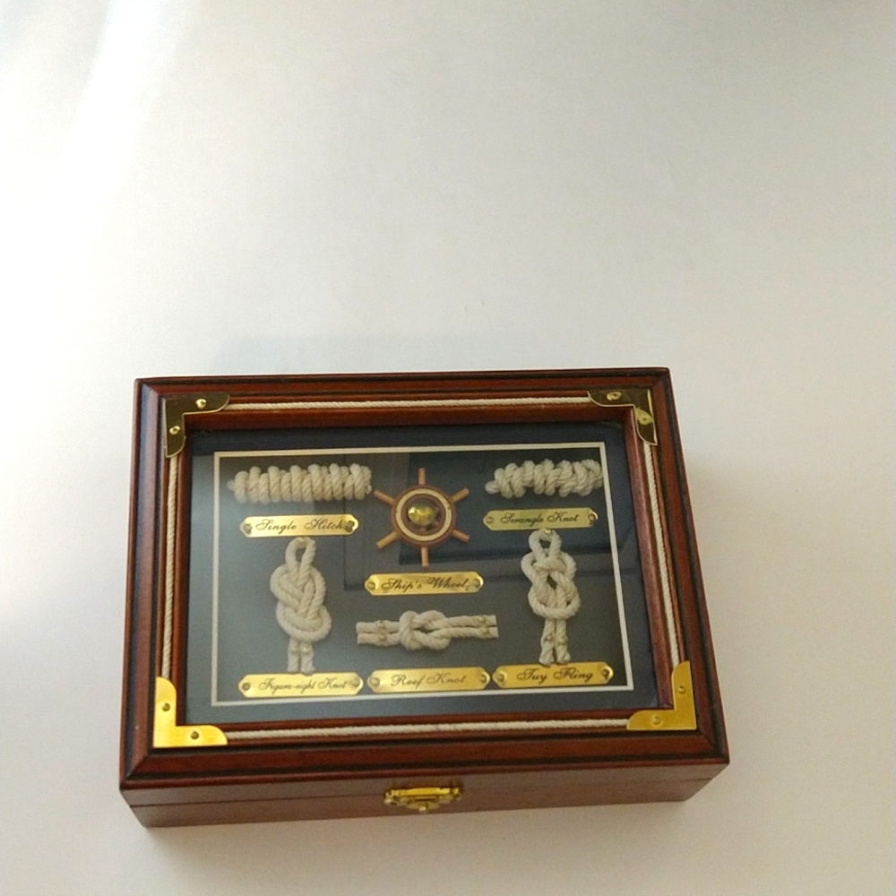Wood Shadow Box Jewelry/Trinket Maritime Sailors